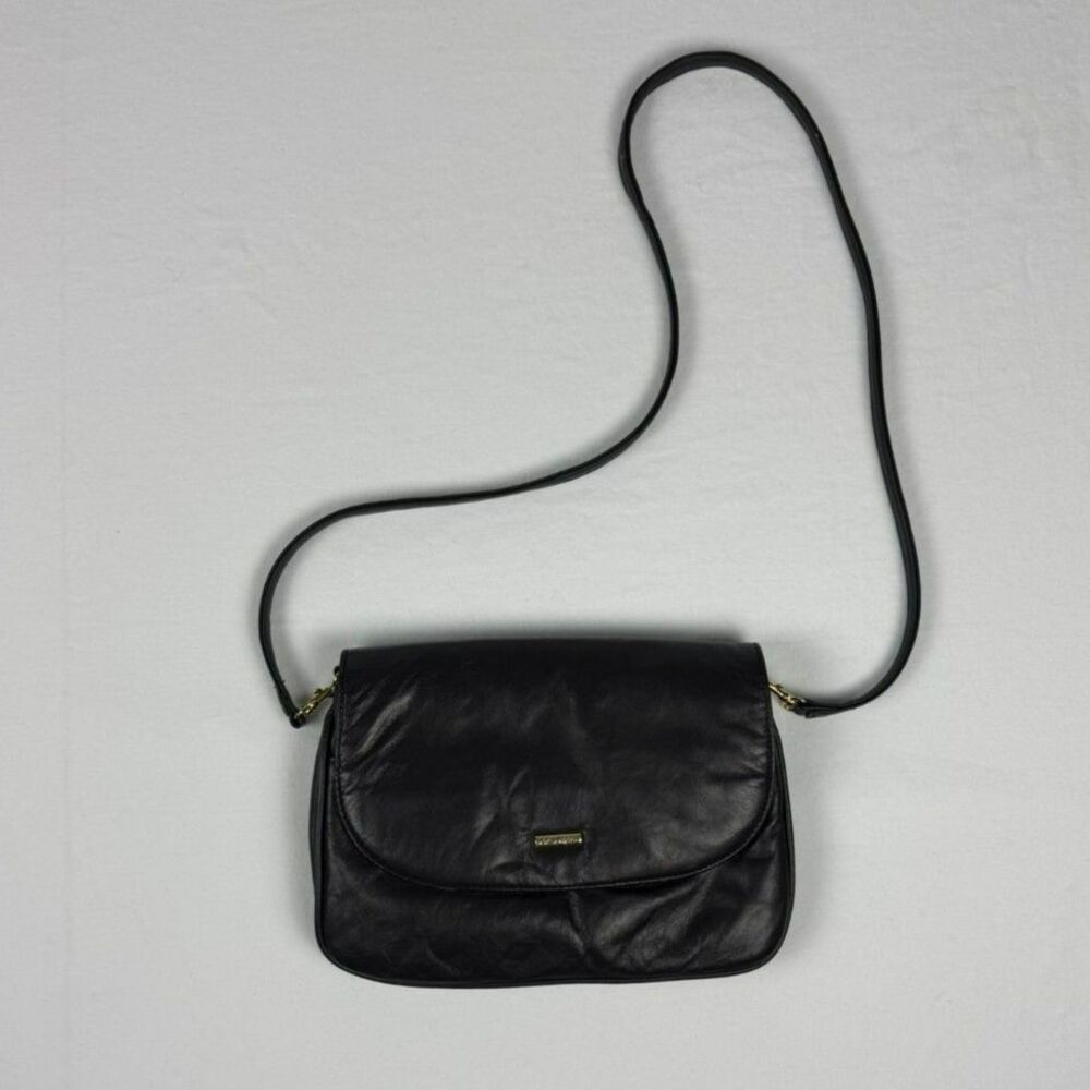 Y2K Via Piaggi Brown 100% Genuine Leather Crossbody Shoulder Bag